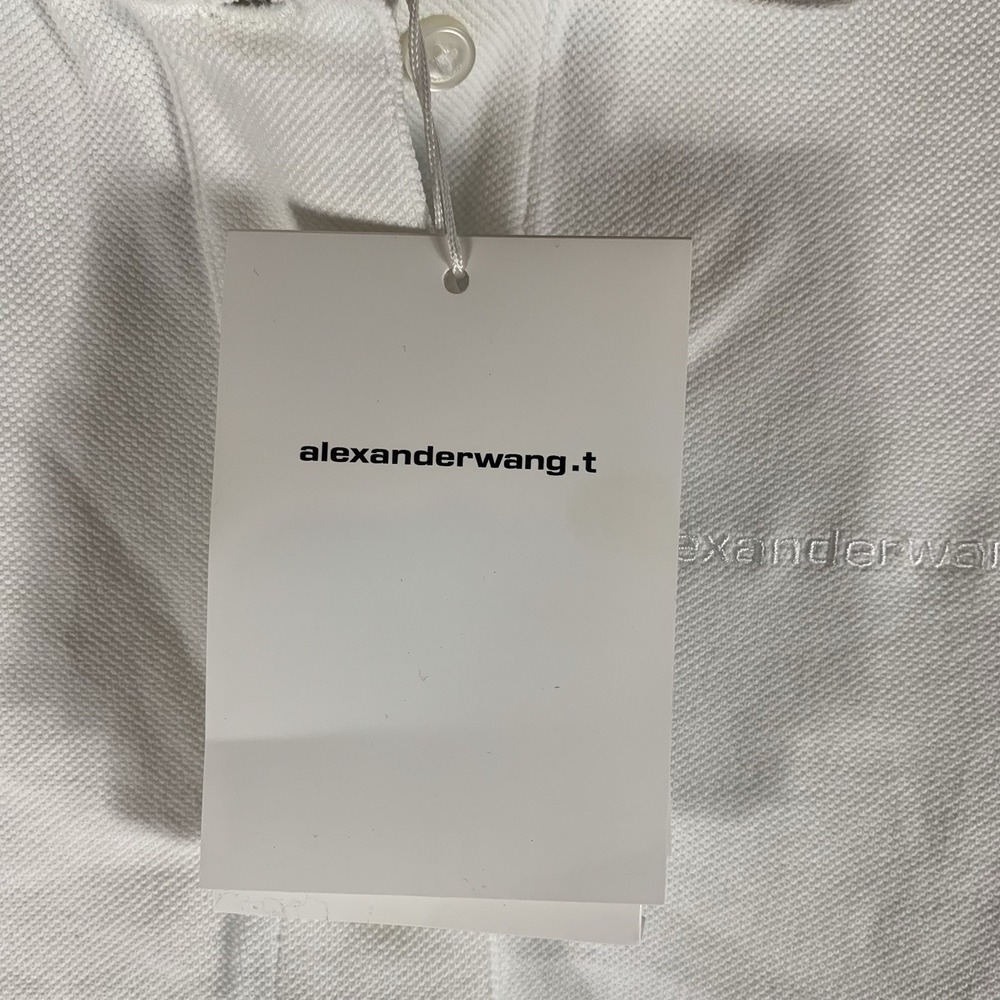 Alexander Wang Women's Deconstructed Polo Cardigan White XS Preppy Classic NWT - Picture 4 of 11